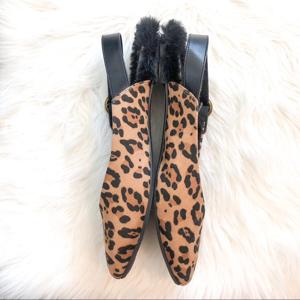 Leopard faux fur flats - Picture 3 of 5
